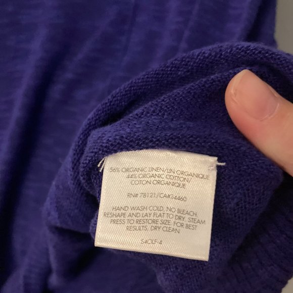 Eileen Fisher Blue Organic Linen Cotton Blend Shirt Sleeveless Size XS - Picture 4 of 7